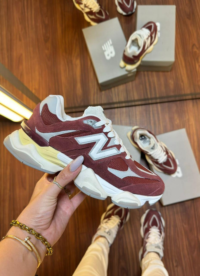 New balance 9060 Couro Marsala/cinza